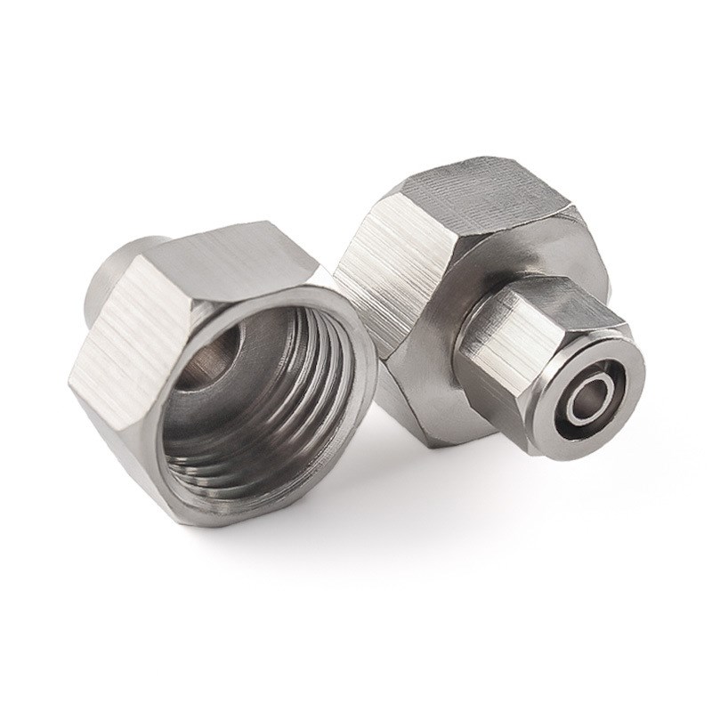 快拧快速接头铜镀镍PC4-M5气动直通气管6-01/8-02PCF铜.内丝快接