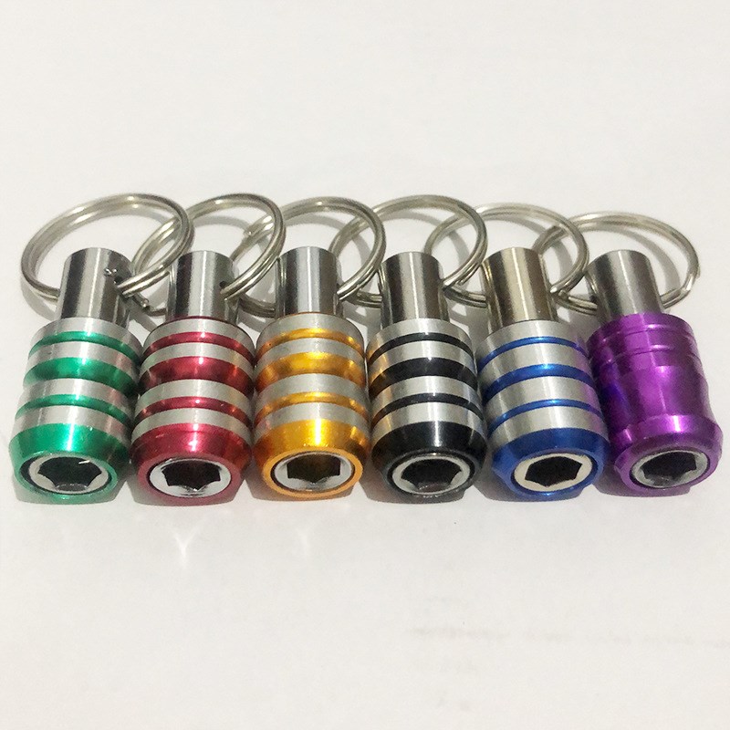 钥匙扣套筒彩色接杆1/4v批头快脱三槽转换延长杆多色快换