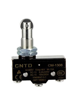 电气CM微动开关CM-1308限位行程自复位直柱滚轮