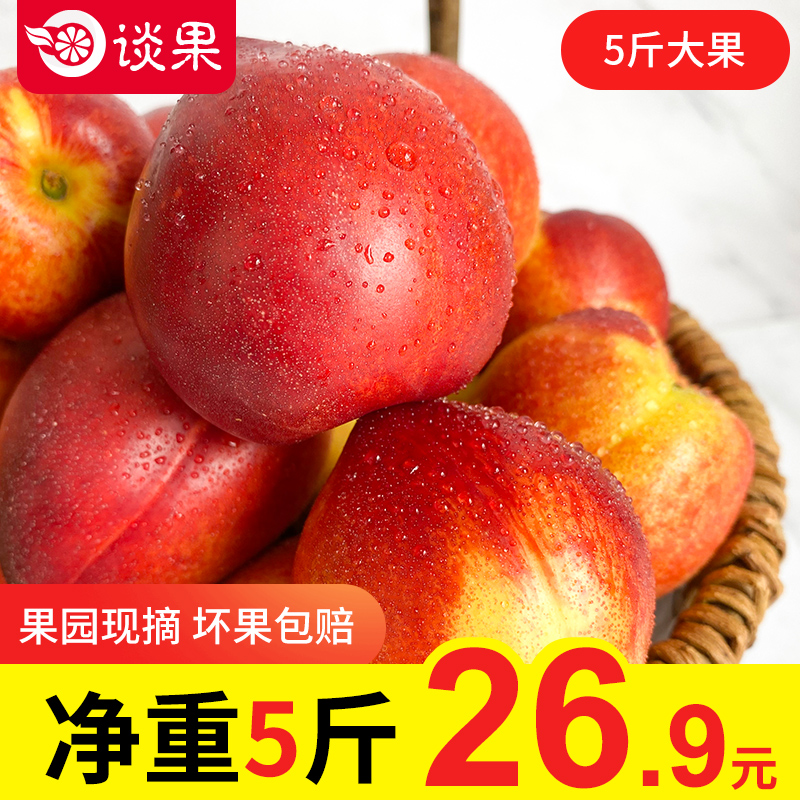 现摘桃子新鲜油桃5斤现货脆桃蜜桃当季水果整箱应季黄心桃包邮