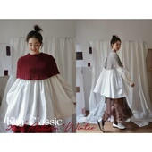 KIM Classic「Hearth Halo」假两件针织扭花毛衣披肩设计感上衣