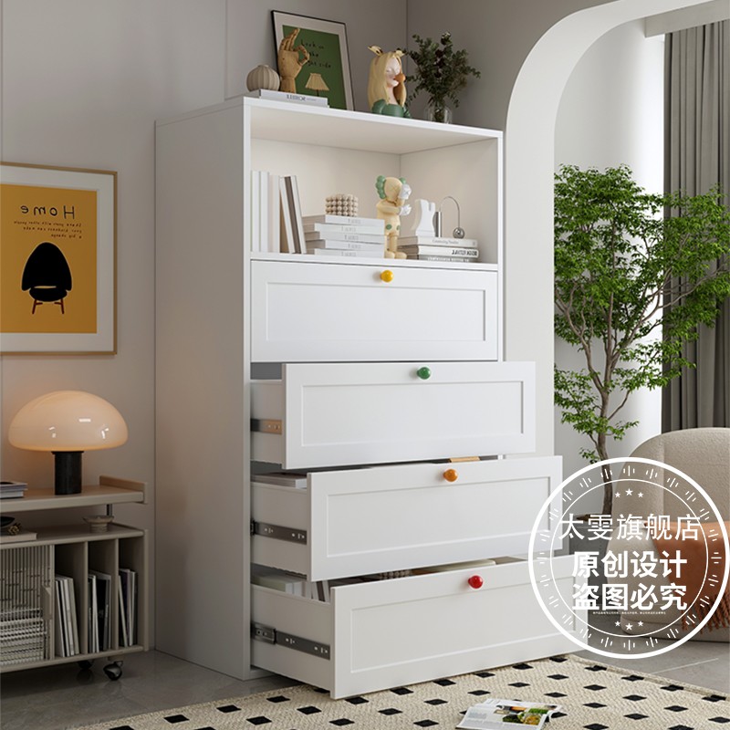 铁艺五斗柜卧室储物柜客厅家用边柜现代简约钢制收纳置物柜抽屉柜