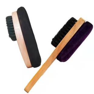 鞋刷上油抛光刷皮靴清洁打蜡抛光刷猪鬃皮鞋擦专用刷子家用软毛