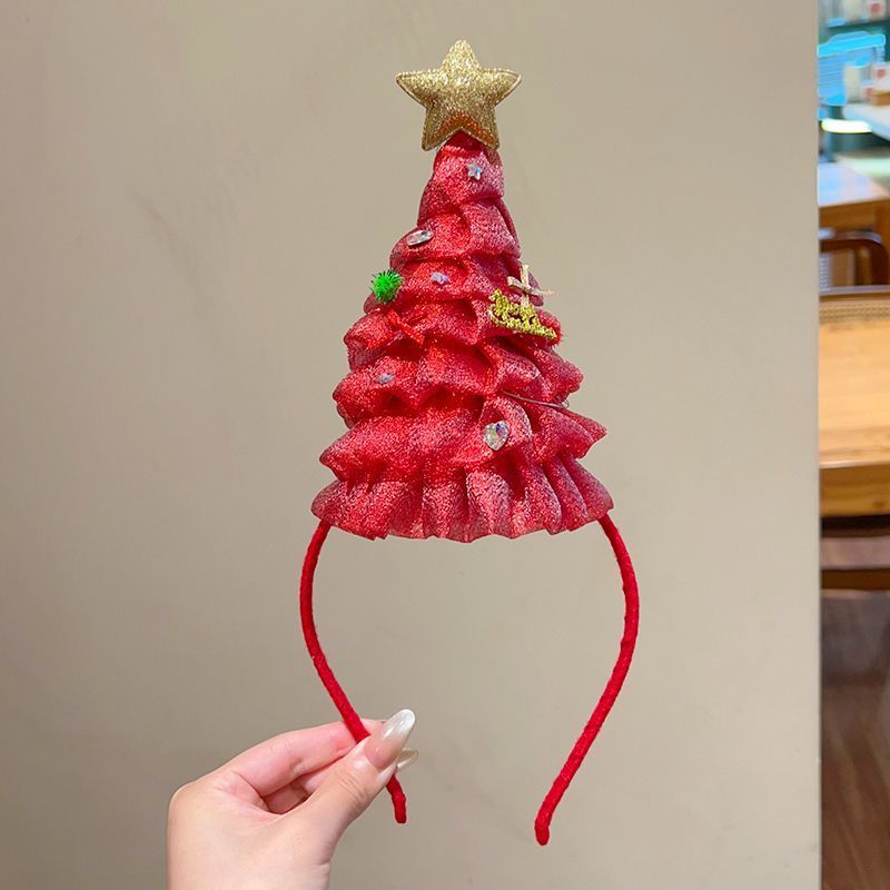 圣诞节氛围感星星立体发箍儿童2025冬季新款圣诞树拍照装饰头箍女