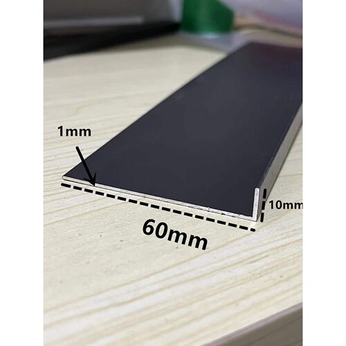 铝合金L型角铝60*10*1mm黑色磨砂直角收边压条装饰条 直角铝角铁