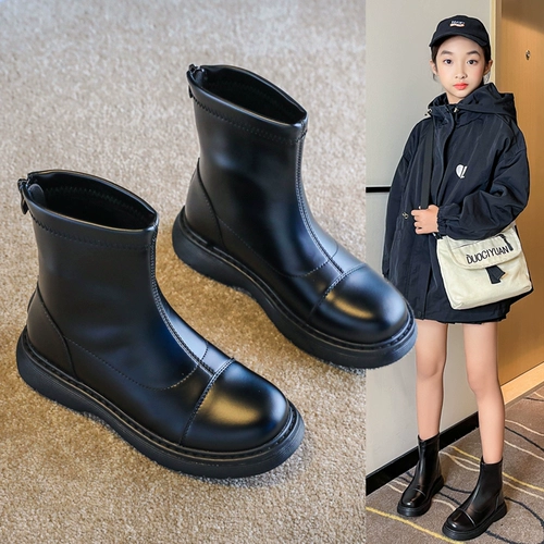 Martens, демисезонные детские флисовые ботинки, сапоги, подходит для подростков