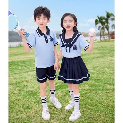 小学生夏季套装海军风校服