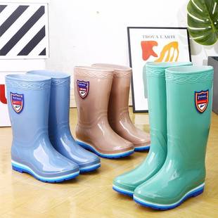 正品雨鞋女士加厚底耐磨雨靴四季可穿中高筒雨靴抢险救灾胶鞋