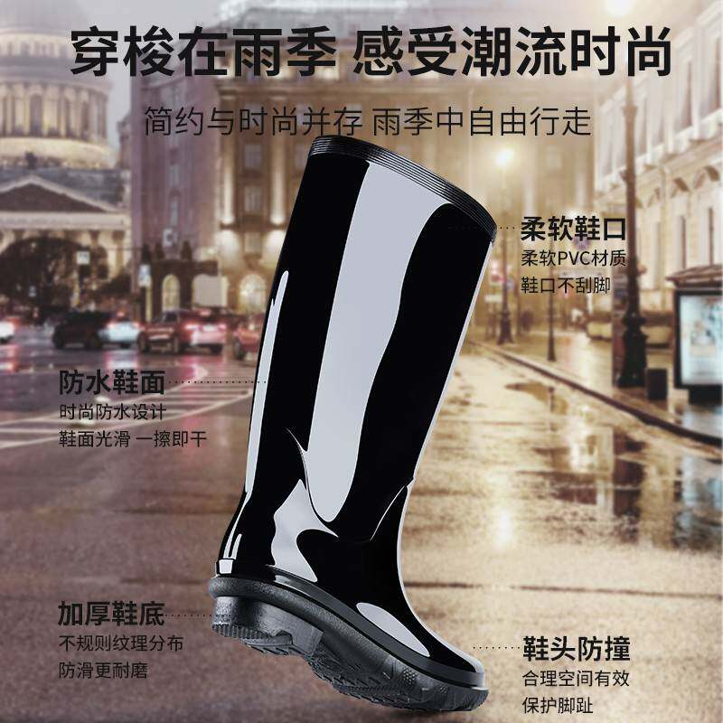 回力中高筒雨靴日常休闲赶海靴外穿舒适内里男士雨靴抢险救灾胶鞋