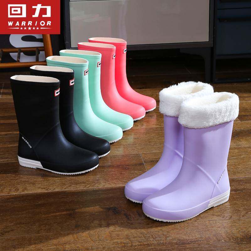 回力正品中筒女士雨鞋户外高颜值晴雨鞋女士加厚耐磨中筒雨靴跨境