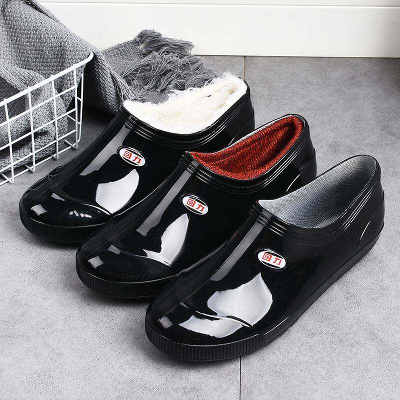 回力雨鞋男女短筒低帮防水鞋加绒保暖棉套胶水靴厨房工作防滑耐磨