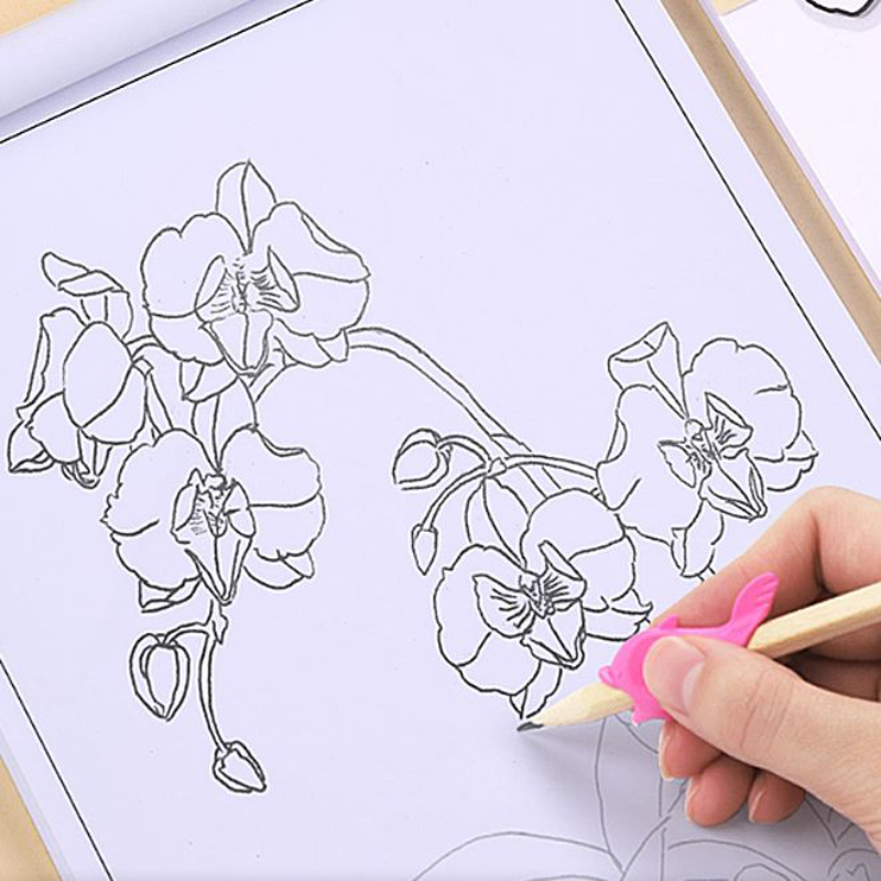 中国画白描入门描摹本工笔花卉山水人物临摹画册