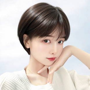 假发女全头套式自然无痕真发真人发丝高端短发整顶减龄蓬松假发套