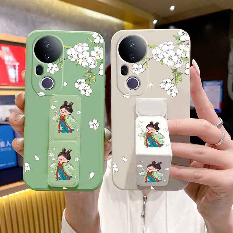 适用于vivoS50Promini手机壳防摔s30/20/19/18Pro文字S17E磁吸S16Pro支架S15女款腕带12桌面支撑架壳古风美人