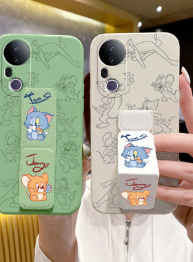 猫和老鼠vivoS20Pro手机壳S19/S18E防摔磁吸支架S17Pro全包镜头保护套S16硅胶s15折叠支架s12/s10/s9卡通软壳