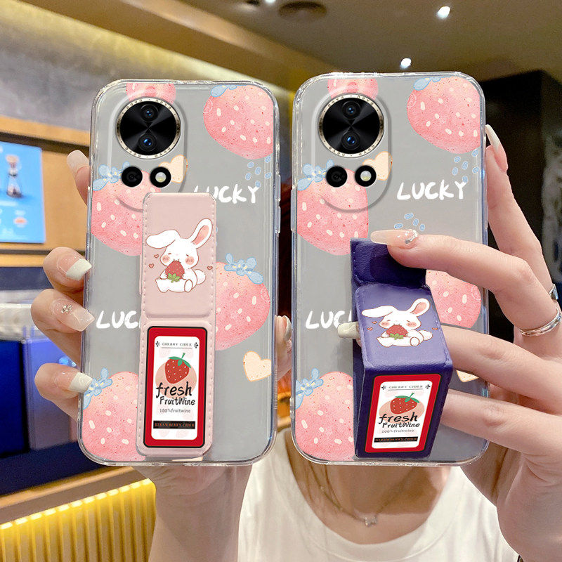 适用于华为Nova15Pro手机壳14Ultra透明防摔13/12草莓小兔Nova11Pro桌面折叠10se支撑架nova10/9/8/7腕带软壳