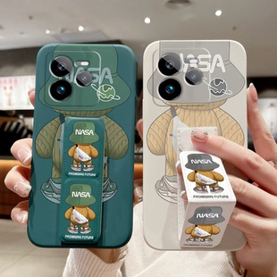 适用于Realme真我GT8新款手机壳Neo7Turbo/真我GT7Pro手机壳防摔GT6真我GT5Pro磁吸支架NEO6折叠潮牌款背包熊