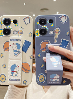 适用于红米Note15Pro+手机壳14/13Pro防摔Note12磁吸支架Note13/12Pro防摔Note10哆啦A梦折叠腕带硅胶软壳