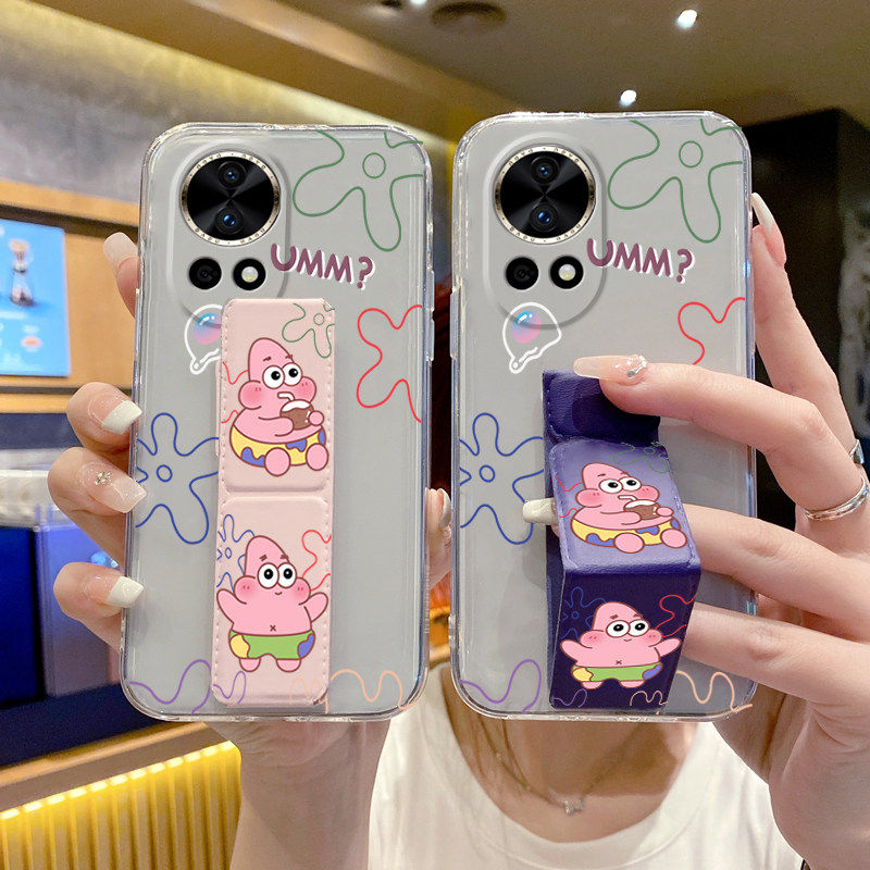 适用于华为Nova15Ultra手机壳14/13/12Pro透明款nova11派大星桌面10Pro/9/8/7防摔支撑架磁吸折叠腕带套软壳