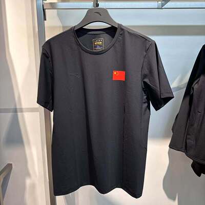 安踏2026夏季心圆领短袖冠军国旗款男快干棉冰丝运动t恤152627114