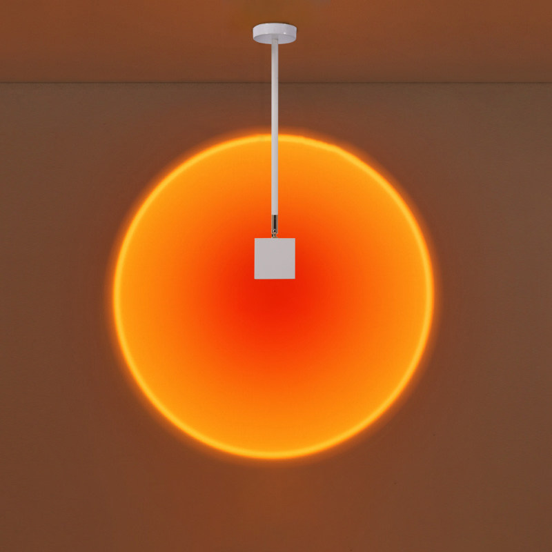 网红日落灯夕阳投影氛围灯装饰客厅酒吧女装日不落射灯落日小吊灯