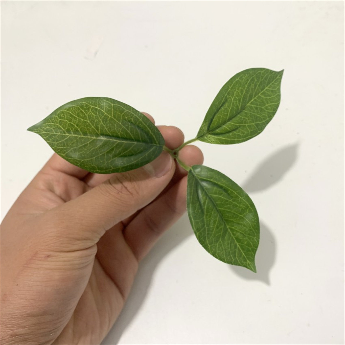 仿真柠檬叶三叉绿叶装饰材料