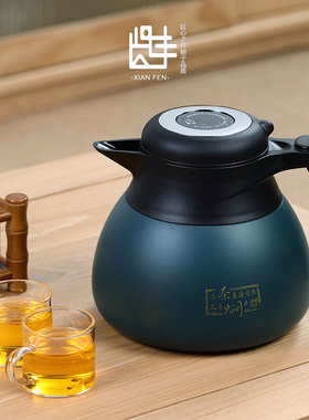 新款焖茶壶带显温闷泡壶高档保温壶保冷壶大容量316不锈钢带茶仓