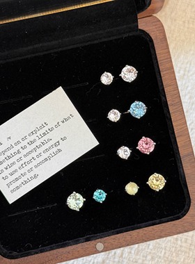 彩色撞色华子锆石爆闪戒指女开口可调节简约高级感亮眼闪亮食指戒