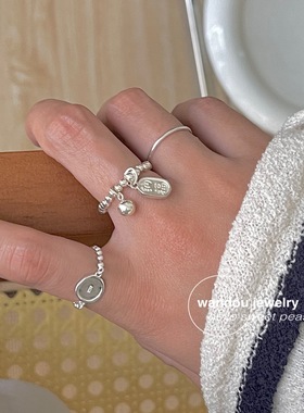 wandou原创设计纳福铃铛串珠戒指