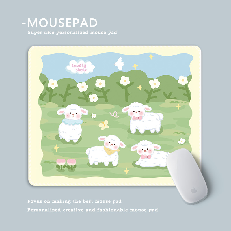 奶呼呼小羊鼠标垫小号迷你办公桌垫电脑键盘垫方形滑鼠垫便携定制