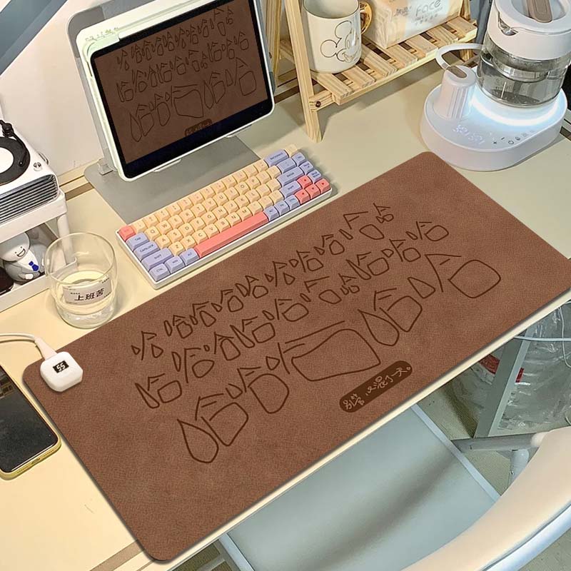 皮革六档调温智能数显加热鼠标垫