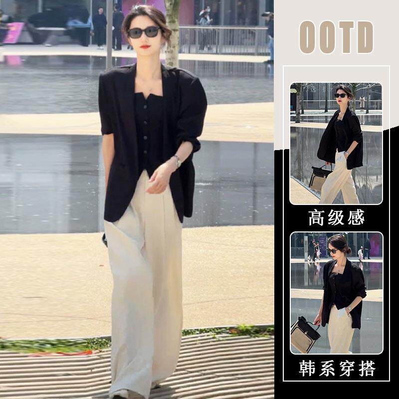JOYIASS轻奢高端气质时尚通勤套装女2025年秋装新款西装背心阔腿