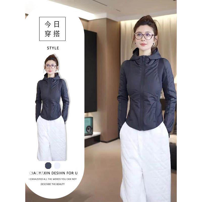 JOYIASS时尚休闲运动风秋装穿搭女新款收腰显瘦拉炼开衫连帽上衣