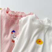 网眼呼吸棉花边背心女宝宝卡通无袖 女童夏季 薄款 打底内穿上衣外穿