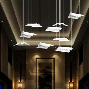 创意书本吊灯大型售楼部沙盘个性艺术书页造型非标酒店大堂灯定制