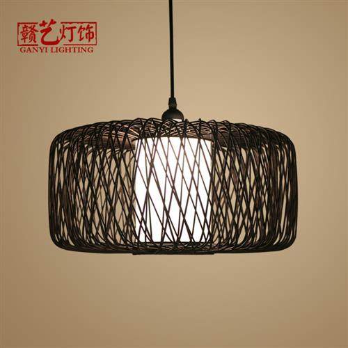 中式鸟笼吊灯竹艺茶楼饭店客栈庭院中国风复古灯具仿古竹编灯笼,家装灯饰光源,客厅吊灯,淘宝优惠券,粉丝福利购,淘宝优惠卷