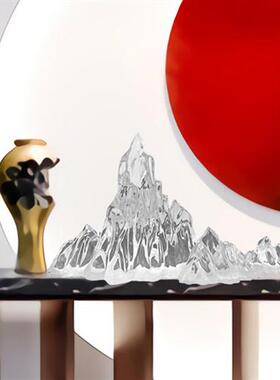 创意透明树脂雕塑假山摆件现代酒店客厅办公室桌面家居玄关装饰品