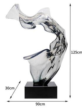 酒店大型抽象艺术摆件高级落地轻奢玄关透明树脂雕塑别墅客厅装饰