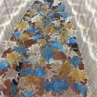 定制大型小鸟蝴蝶艺术玻璃吊灯酒店大堂创意飘带落叶灯非标工程灯