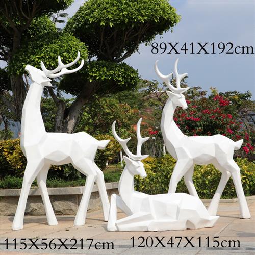 玻璃钢切面大象摆件抽象动物几何造型雕塑公园林商场迎宾门口装饰