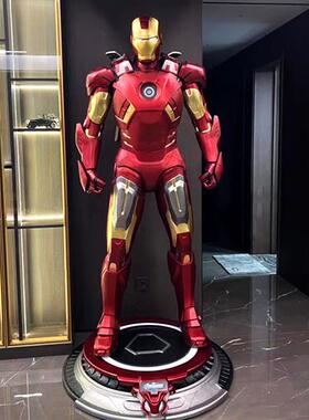 漫威大型比钢铁侠全身玻璃钢雕塑商场客厅装饰落地大摆件