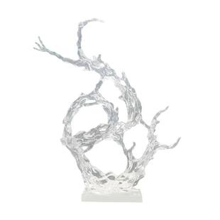 饰 现代创意酒店大堂玄关落地透明水花雕塑摆件样板房售楼处摆设装