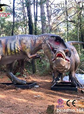 华龙亲子主题公园恐龙模型机械电动霸王龙打斗场景仿真恐龙厂家