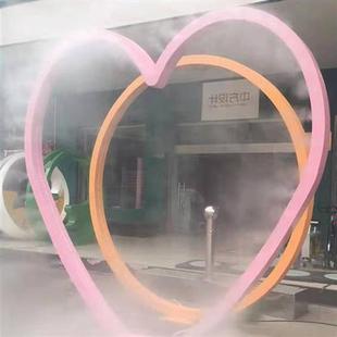 不锈钢喷雾圆环雕塑雾化烟雾门雾森景观圈网红户外互动装置水雾门