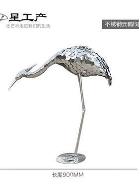 仙鹤不锈钢火烈鸟雕塑酒店大堂房地产广场别墅庭院景观摆件