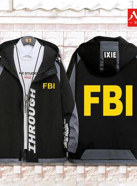 FBI美国联邦调查局特工电影周边开衫夹克男外套风衣连帽上衣服