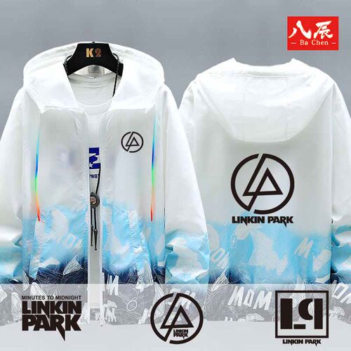 林肯公园乐队linkin park摇滚音乐周边连帽防晒外套男夹克衣服薄