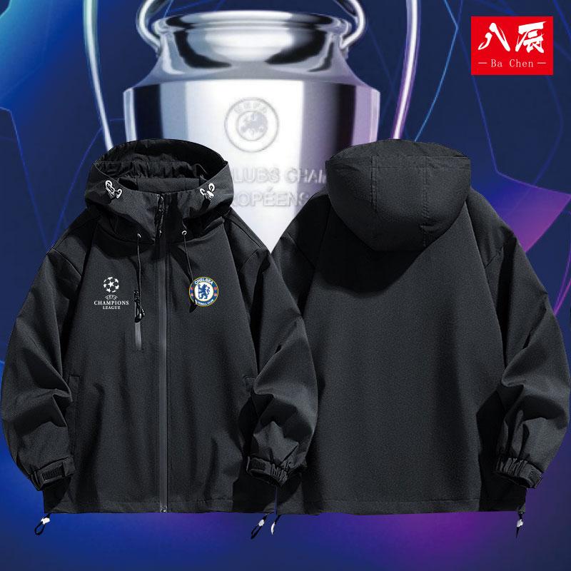 欧冠AC米兰皇马巴萨国米切尔西夹克足球迷外套曼城那不勒斯冲锋衣