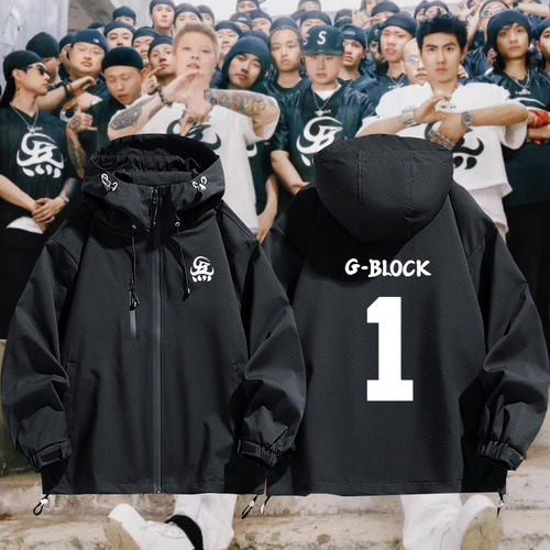 GBLOCK联名CYPHER专辑盛宇功夫胖刘聪gai演唱冲锋衣外套夹克衣服