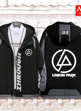 林肯公园乐队linkin park摇滚音乐周边卫衣连帽外套男夹克衣服